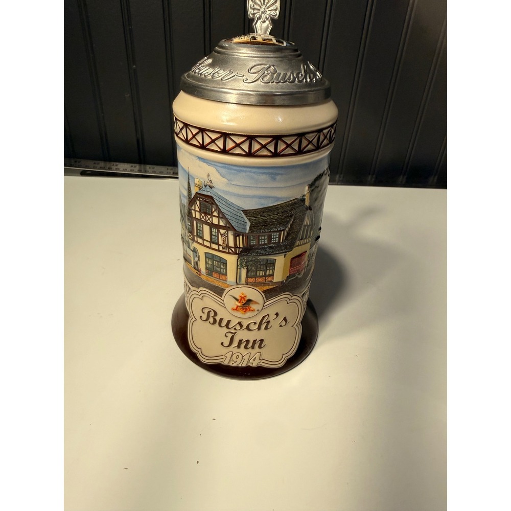 Anheuser-Busch 2002 Membership Stein Busch's Inn CB21 Ceramarte Brazil COA Box